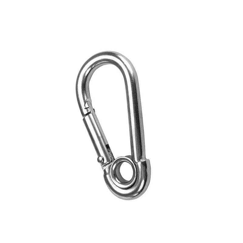 XIND ELE. 5pcs 1/4'' Stainless Steel Carabiner Clip Spring Snap Hook Link with Eyelet, 250lb Load, 2-3/8 Inch Length - Image 3